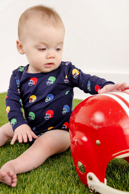 Beaufort Bonnet Long Sleeve Walt Onesie - Hut! with Nantucket Navy