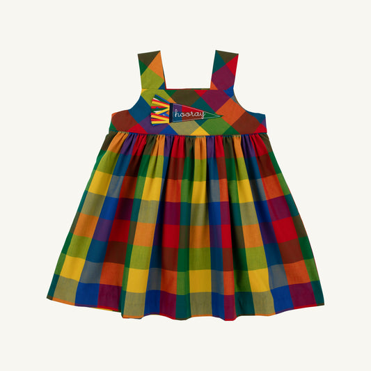 Beaufort Bonnet Demi Dress - Ashland Park Plaid with Pennant Applique