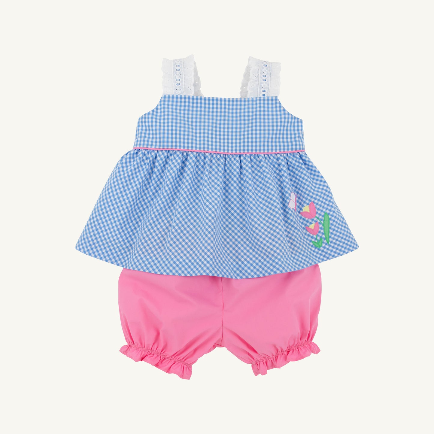 Beaufort Bonnet Babs Bloomer Set - Sunrise Blvd. Blue Mini Gingham
