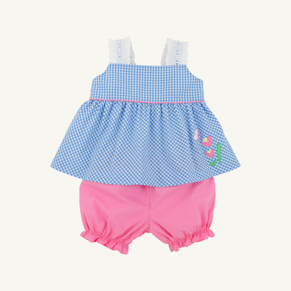 Beaufort Bonnet Babs Bloomer Set - Sunrise Blvd. Blue Mini Gingham