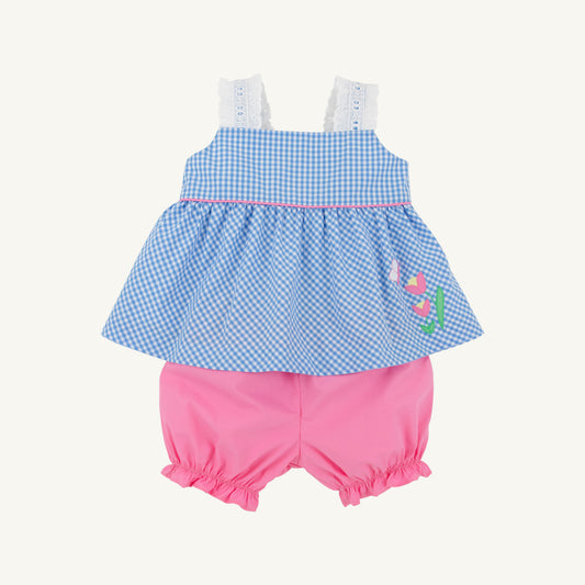 Beaufort Bonnet Babs Bloomer Set - Sunrise Blvd. Blue Mini Gingham