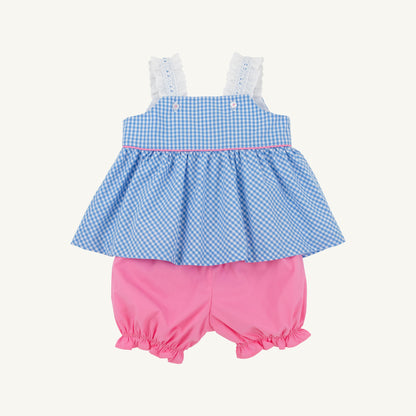 Beaufort Bonnet Babs Bloomer Set - Sunrise Blvd. Blue Mini Gingham