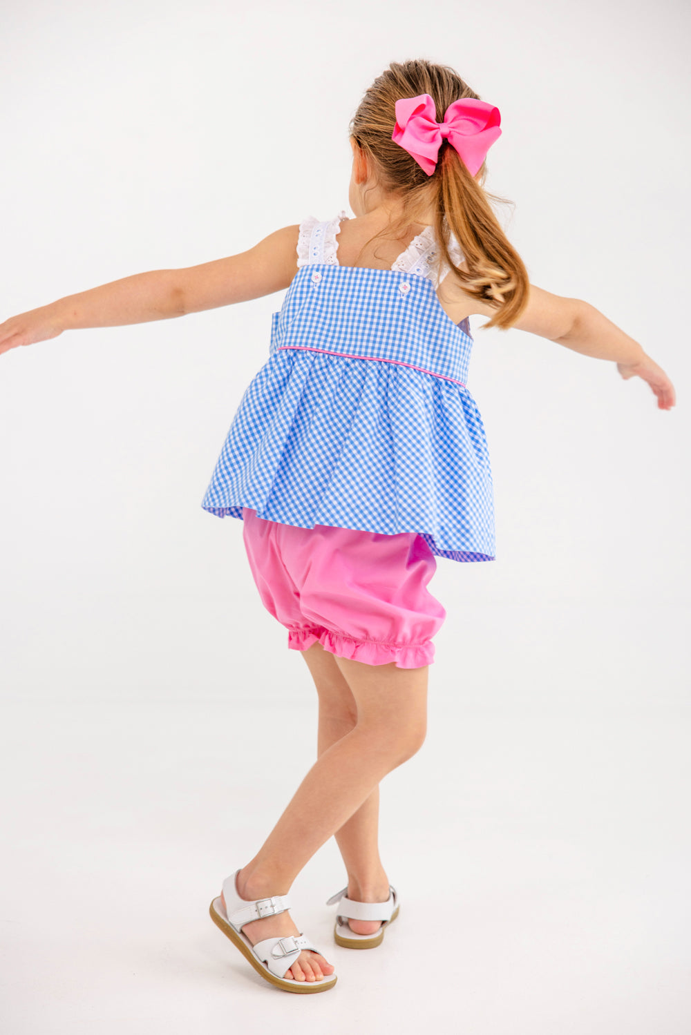 Beaufort Bonnet Babs Bloomer Set - Sunrise Blvd. Blue Mini Gingham