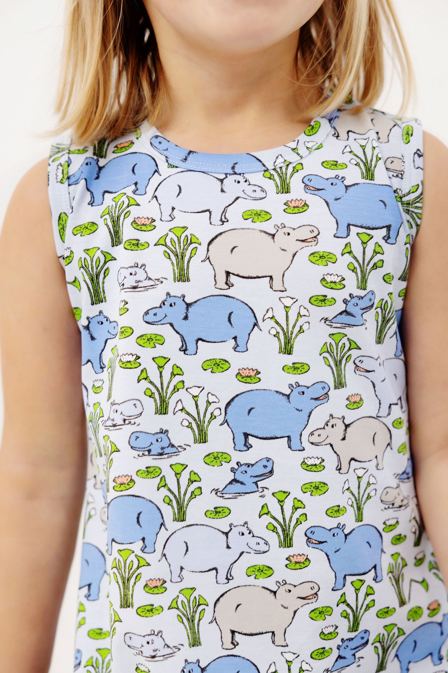 Beaufort Bonnet Sleeveless Polly Play Dress - Bal Harbour Hippo (Beale Stree