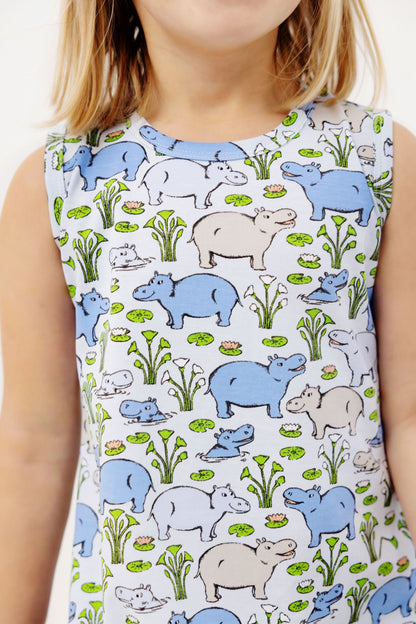Beaufort Bonnet Sleeveless Polly Play Dress - Bal Harbour Hippo (Beale Stree