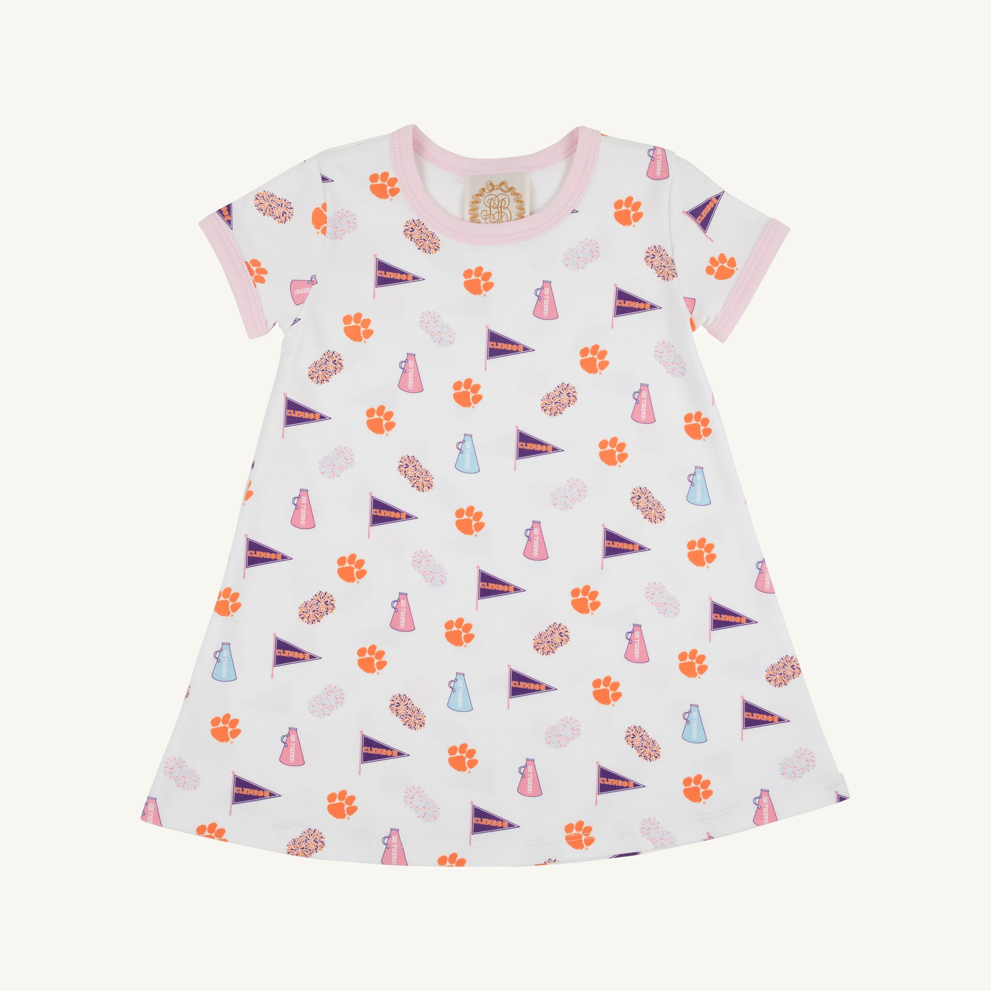 Beaufort Bonnet Clemson Polly Play Dress - Tiger Triumph & Palm Beach Pink