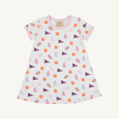 Beaufort Bonnet Clemson Polly Play Dress - Tiger Triumph & Palm Beach Pink