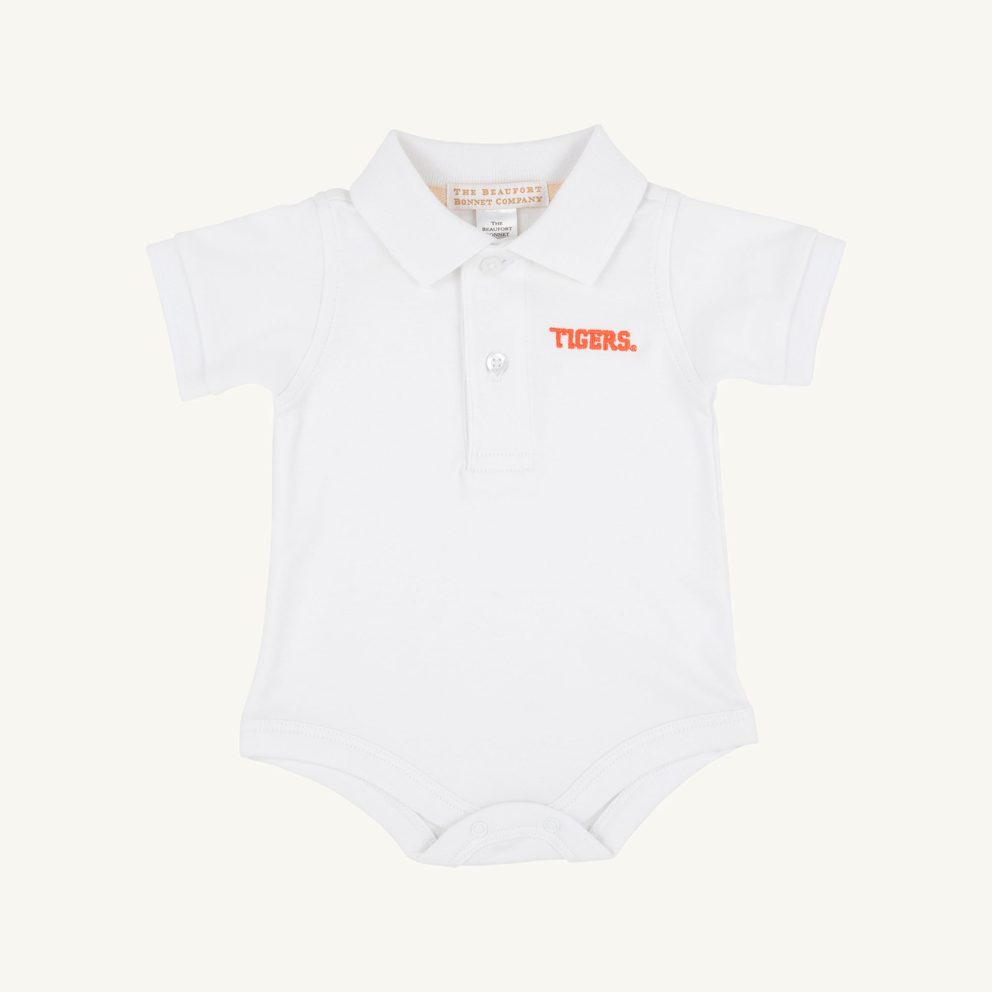 Beaufort Bonnet Clemson Prim & Proper Polo & Onesie - Worth Avenue White