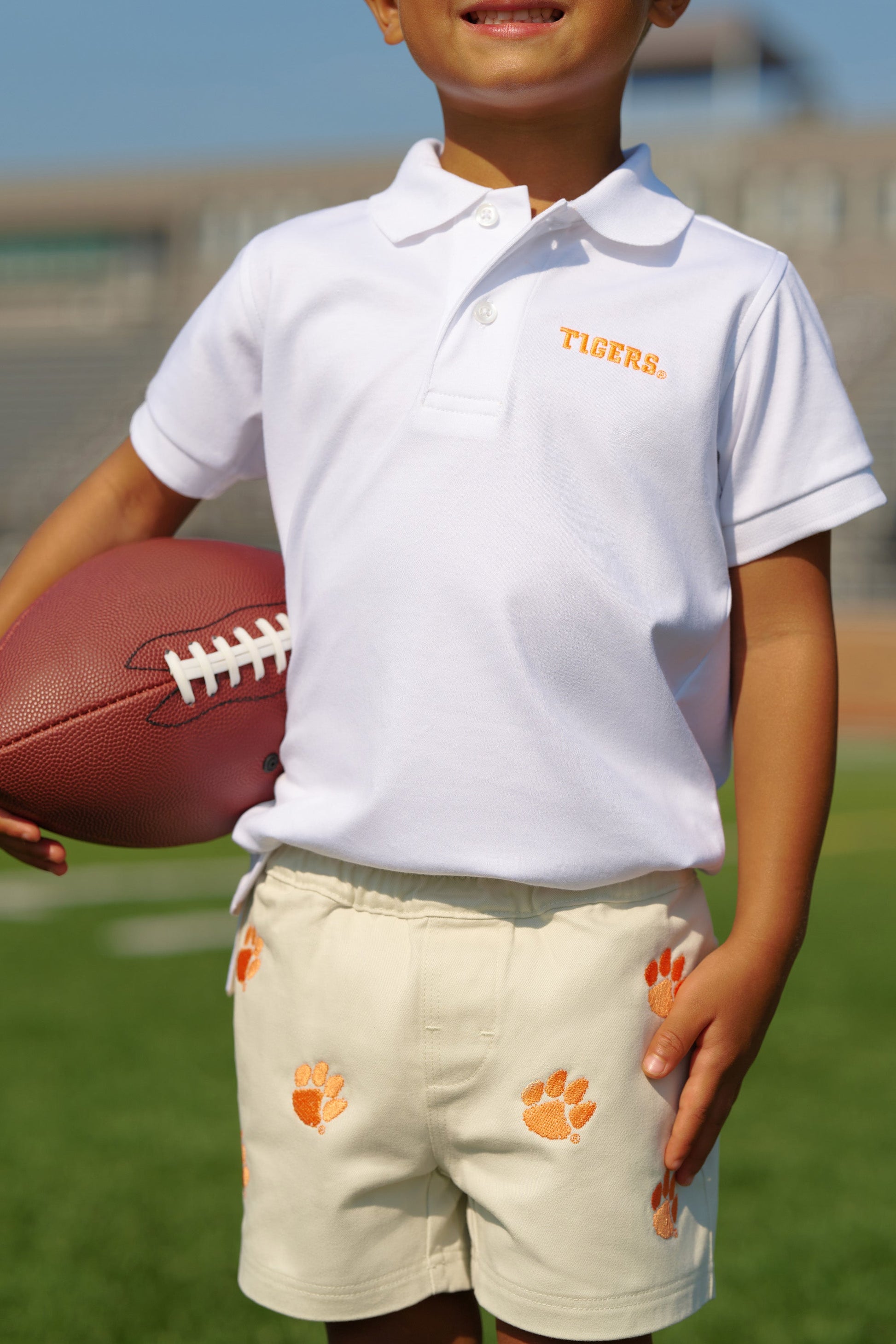 Beaufort Bonnet Clemson Prim & Proper Polo & Onesie - Worth Avenue White