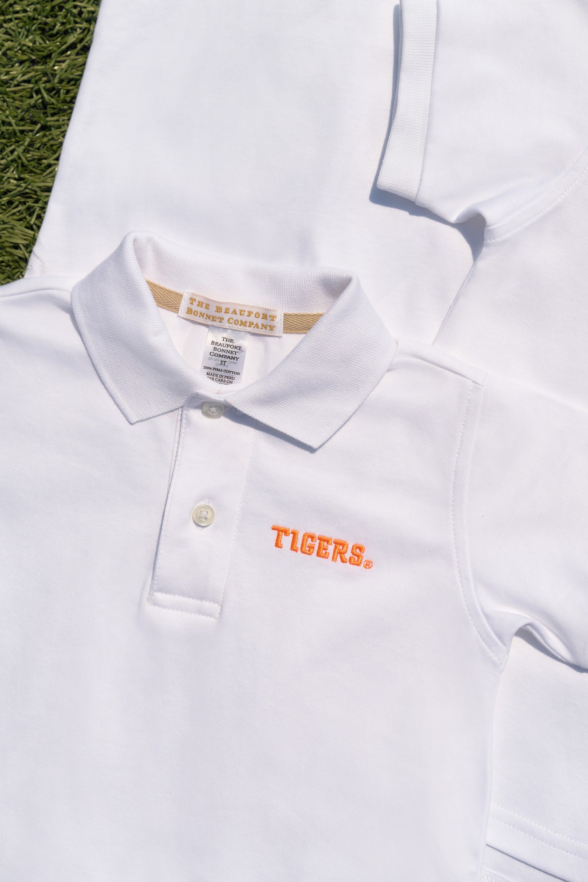Beaufort Bonnet Clemson Prim & Proper Polo & Onesie - Worth Avenue White