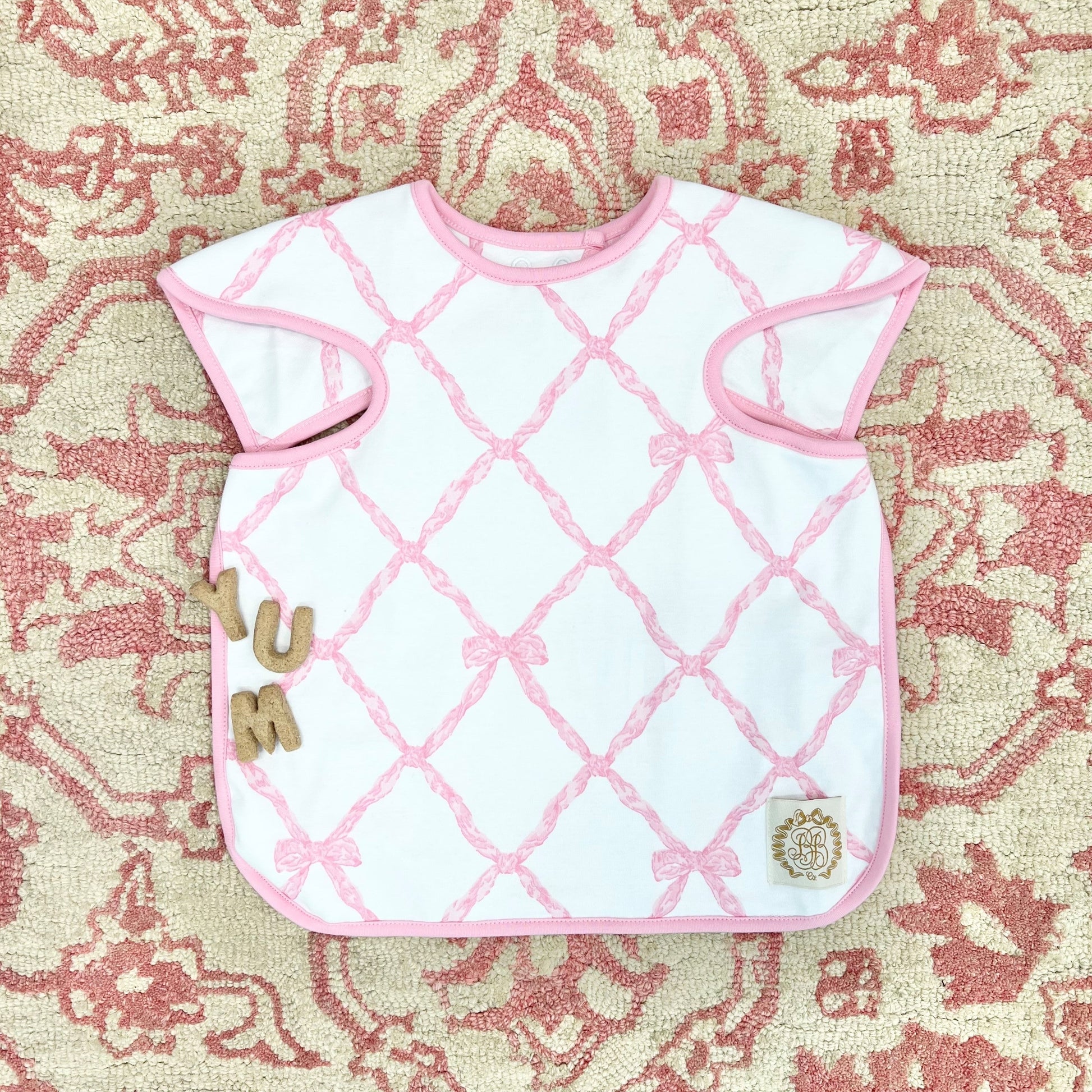 Beaufort Bonnet Big Bite Bib - Belle Meade Bow & Pier Party Pink
