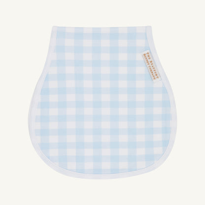 Beaufort Bonnet Burp Cloth - Buckhead Blue Gingham & Worth Avenue White