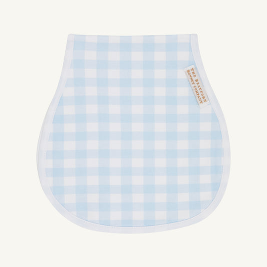 Beaufort Bonnet Burp Cloth - Buckhead Blue Gingham & Worth Avenue White
