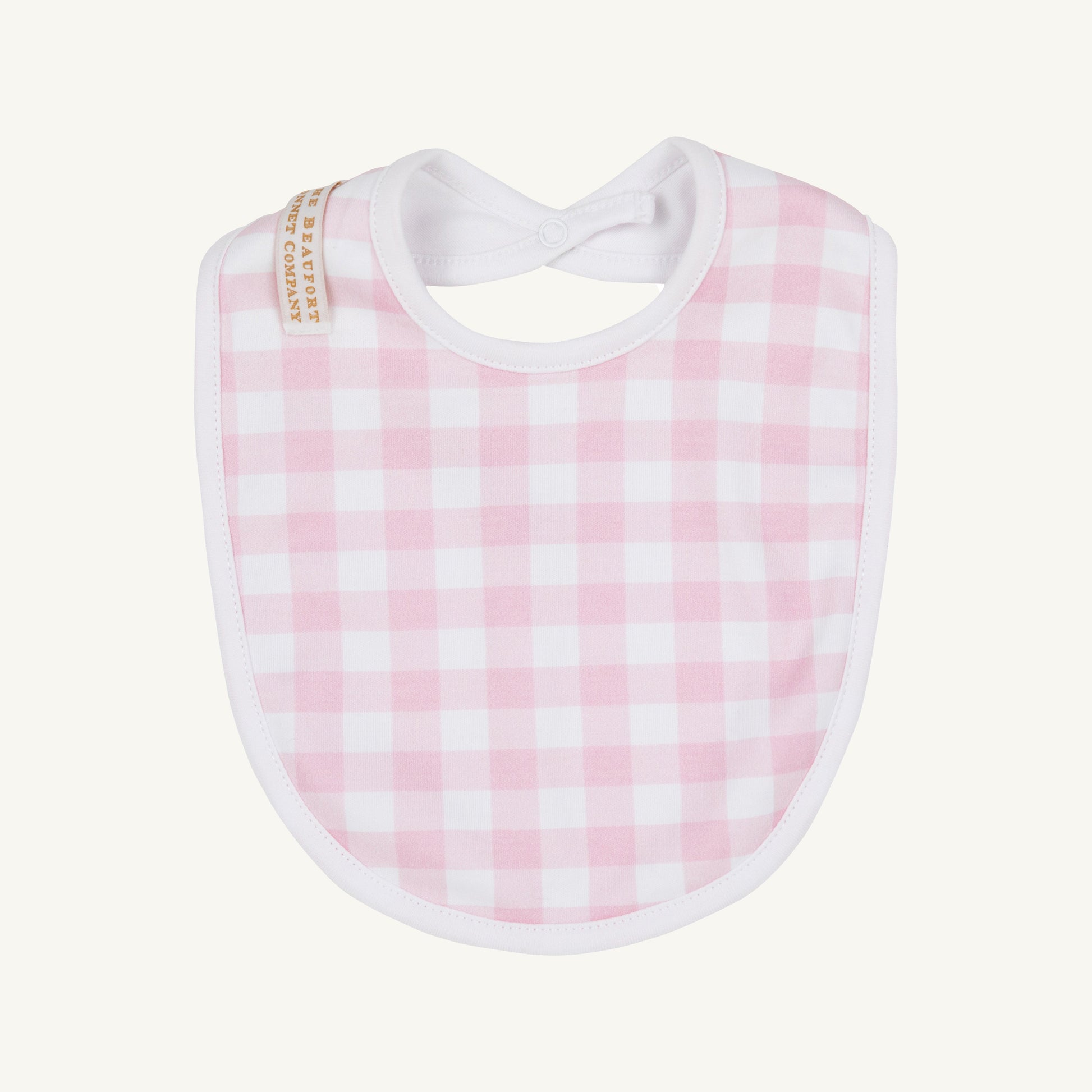 Beaufort Bonnet Bib - Palm Beach Pink Gingham & Worth Avenue White