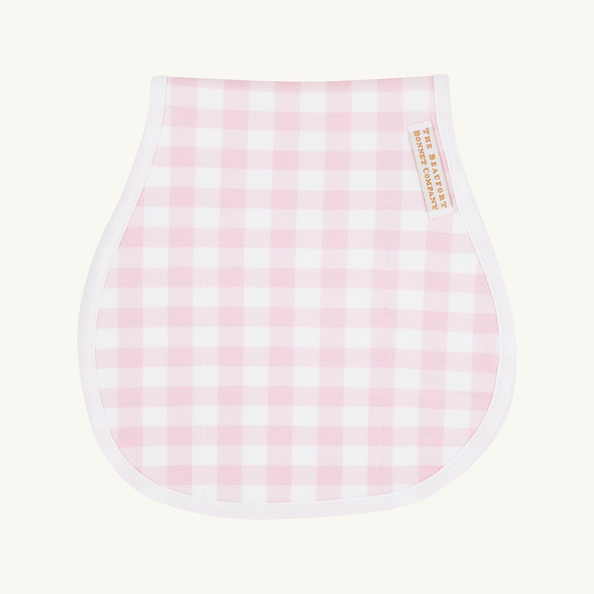 Beaufort Bonnet Burp Cloth - Palm Beach Pink Gingham & Worth Avenue White