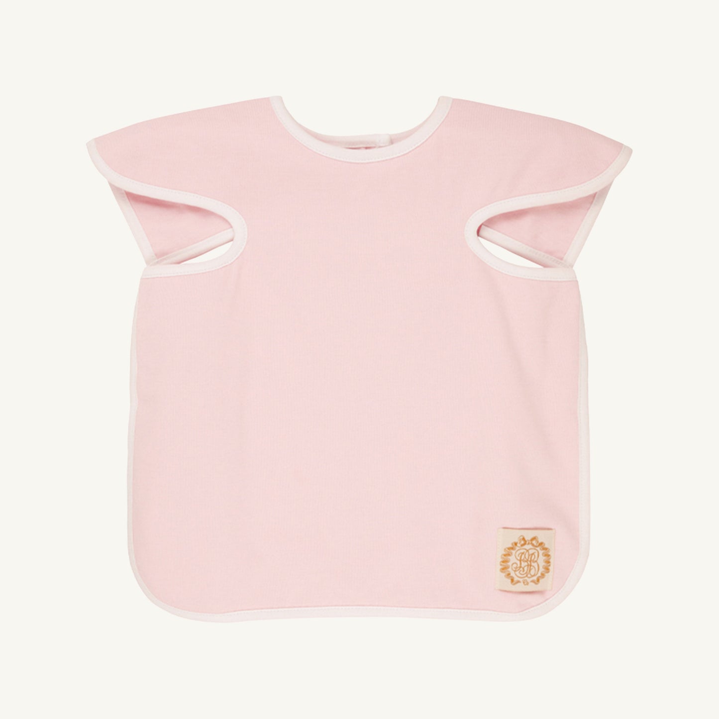 Beaufort Bonnet Big Bite Bib - Palm Beach Pink with Worth Avenue White