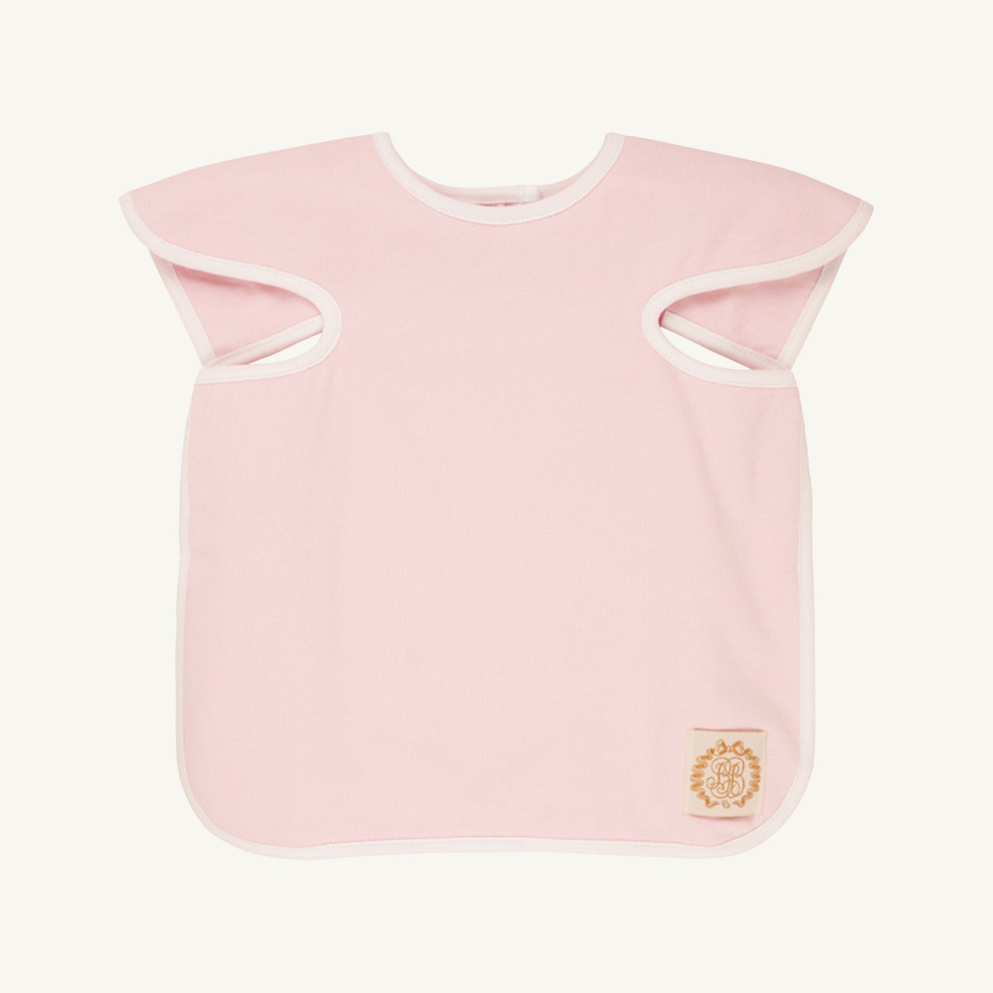 Beaufort Bonnet Big Bite Bib - Palm Beach Pink with Worth Avenue White