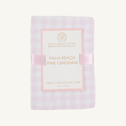 Beaufort Bonnet Cheeky Changing Pad Cover - Palm Beach Pink Gingham