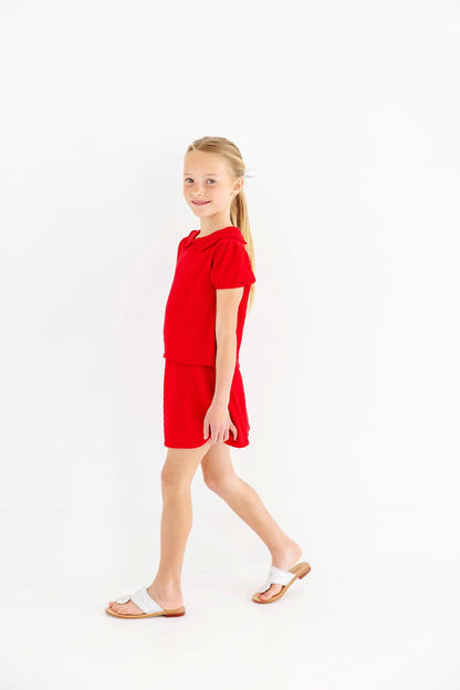Beaufort Bonnet Short Sleeve Maude's Sweater - Richmond Red