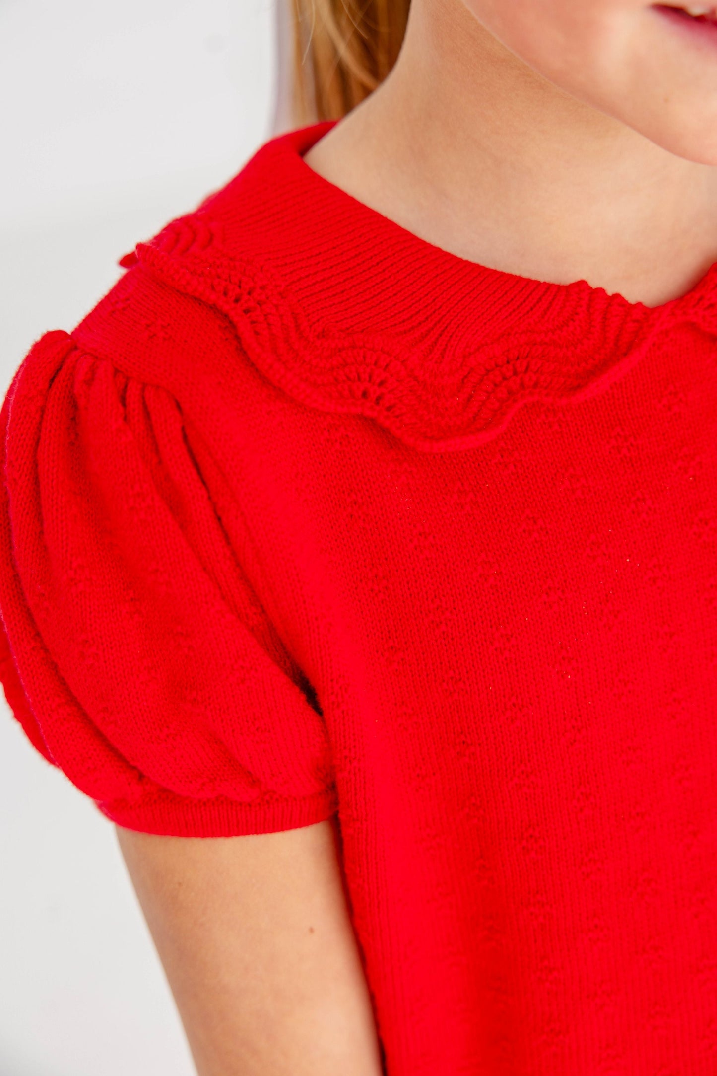 Beaufort Bonnet Short Sleeve Maude's Sweater - Richmond Red