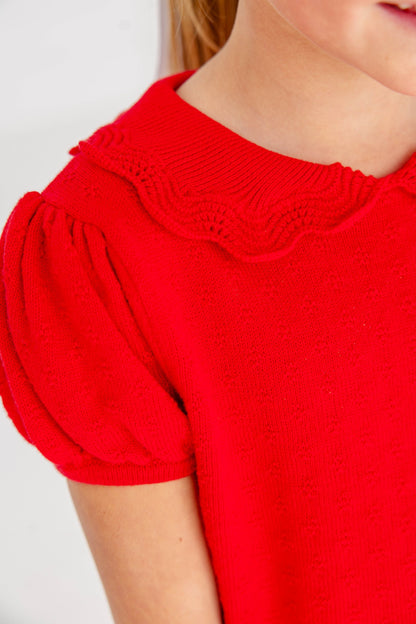 Beaufort Bonnet Short Sleeve Maude's Sweater - Richmond Red
