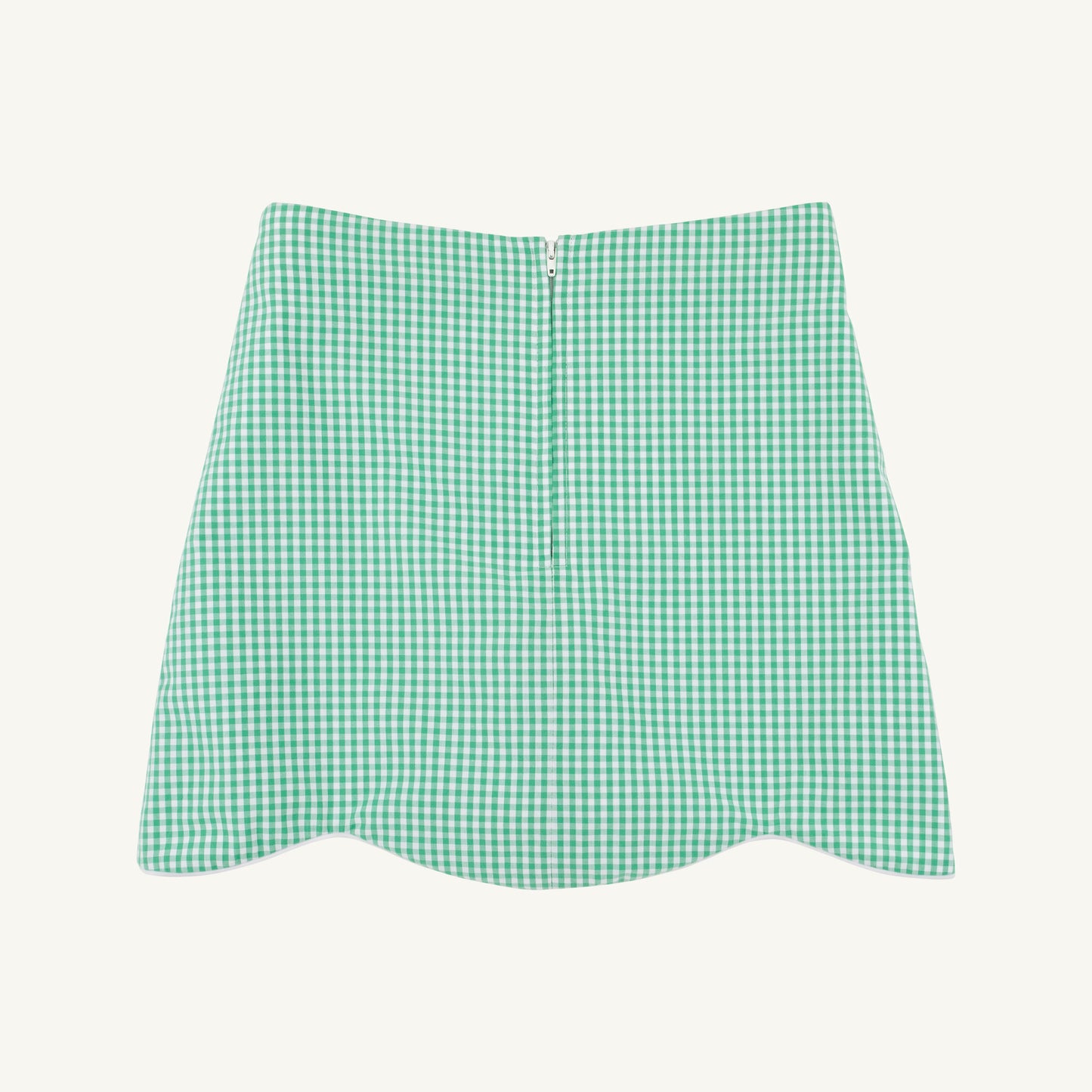 Beaufort Bonnet Perrin Scallop Skirt - Gibson Island Green Gingham & Apples