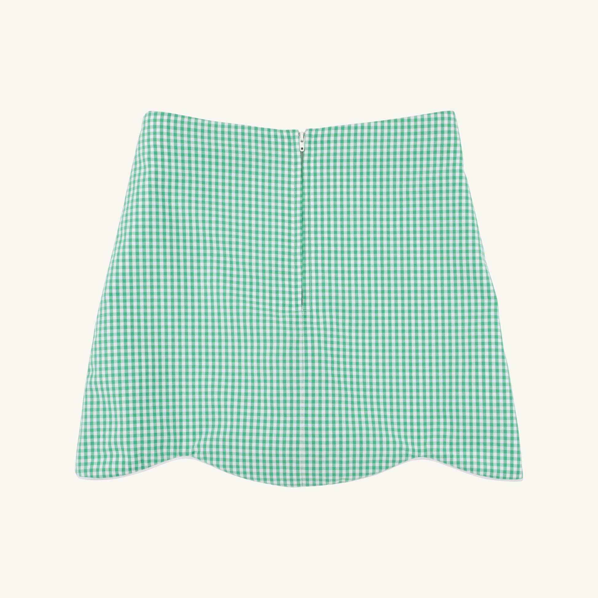 Beaufort Bonnet Perrin Scallop Skirt - Gibson Island Green Gingham & Apples