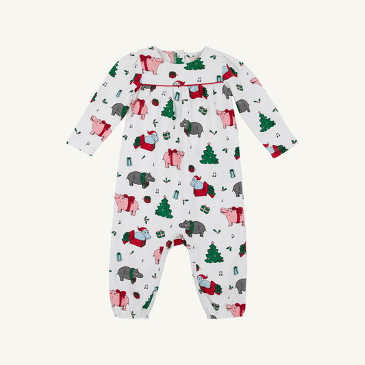 Beaufort Bonnet Long Sleeve Penny's Playsuit - I Want a Hippopotamus & Red