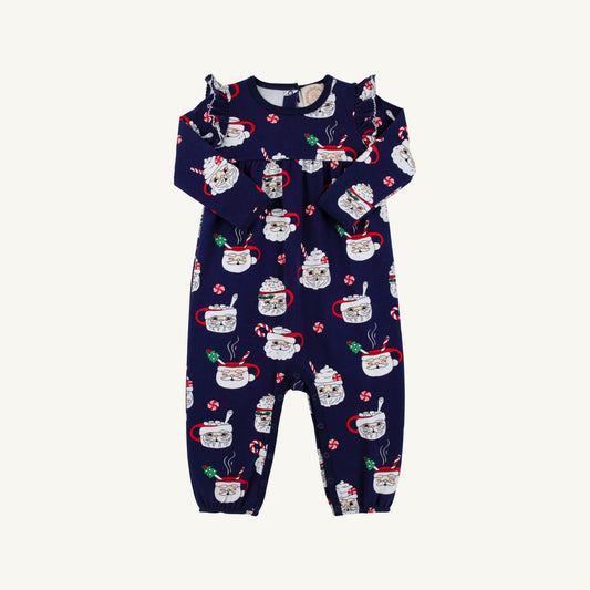 Beaufort Bonnet Leigh Ann Angel Sleeve Romper - Keeping Spirits Bright Navy