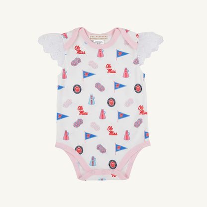 Beaufort Bonnet Ole Miss Wendy Onesie - Gawsh Almighty & Palm Beach Pink