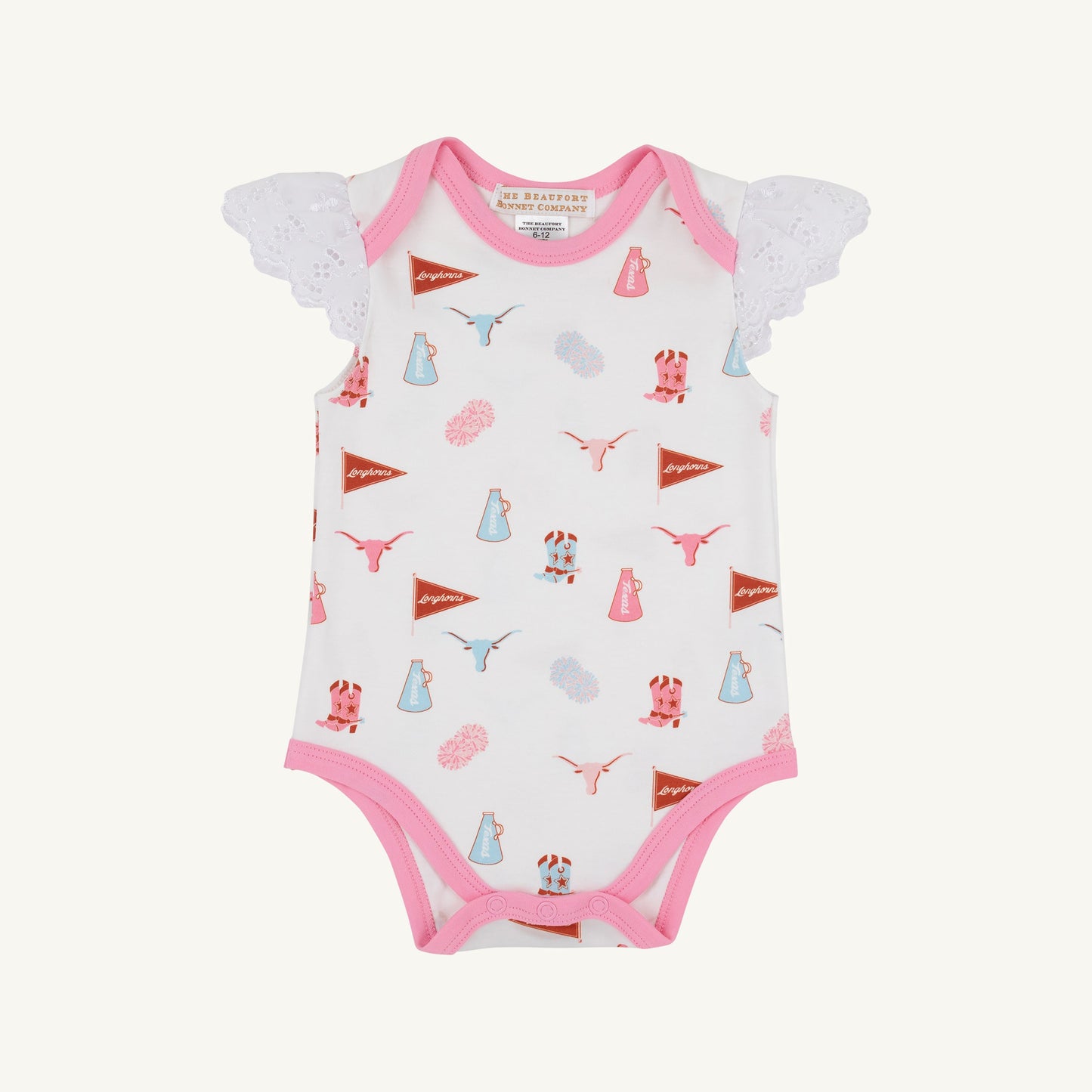Beaufort Bonnet Texas Wendy Onesie - Gone to Texas & Hamptons Hot Pink
