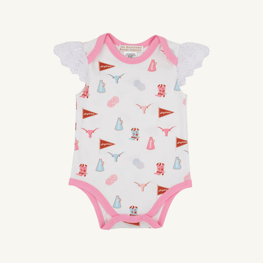 Beaufort Bonnet Texas Wendy Onesie - Gone to Texas & Hamptons Hot Pink