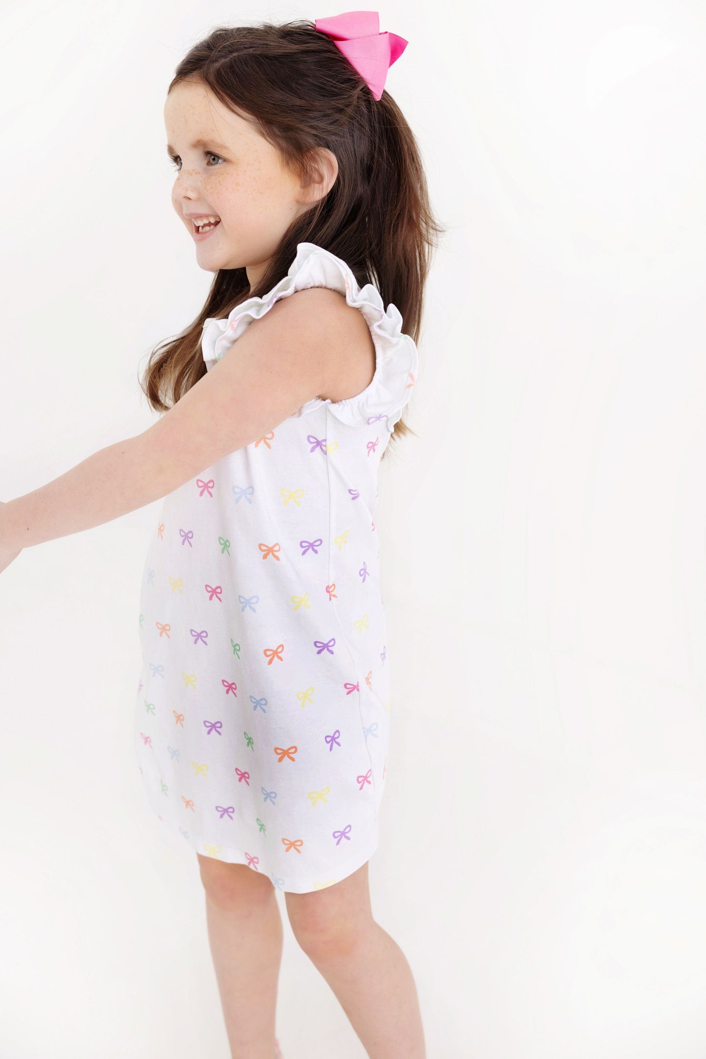 Beaufort Bonnet Ruehling Ruffle Dress - Bitty Bows (Worth Avenue White)