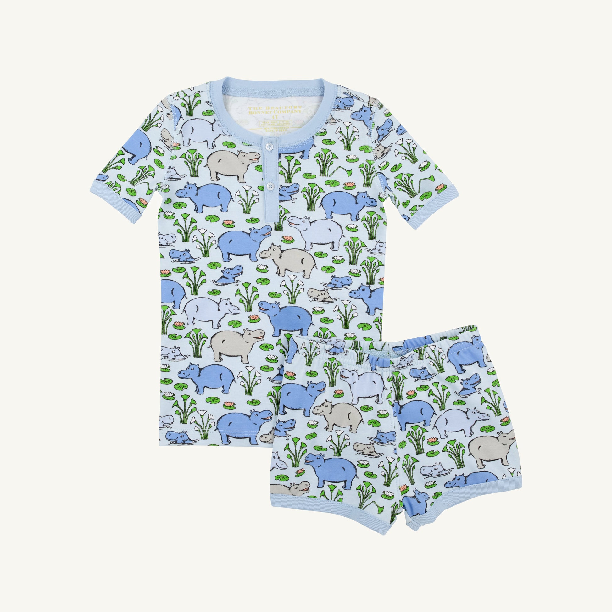 Beaufort Bonnet Sutton's Short Sleeve Short Set - Bal Harbour Hippo (Beale S