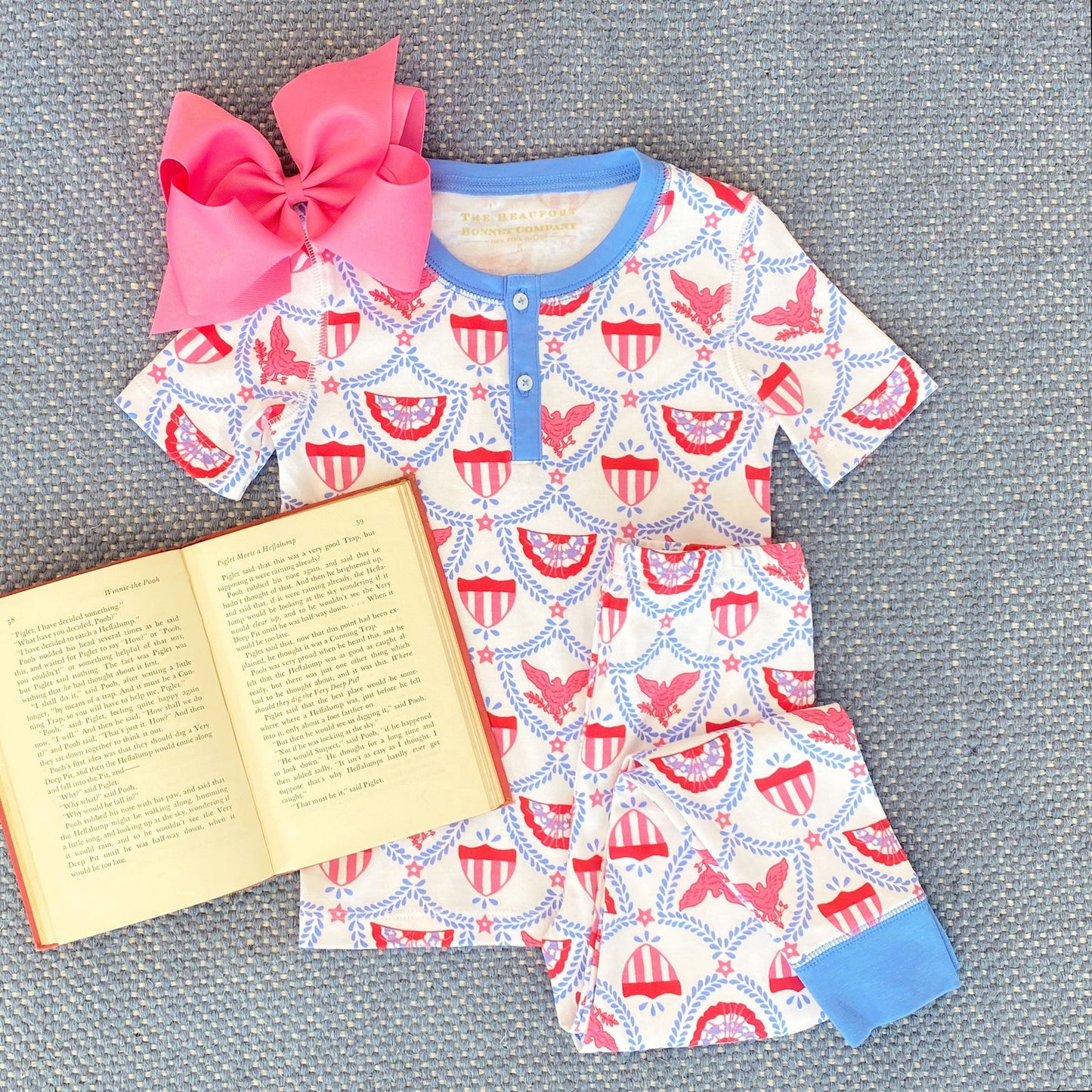 Beaufort Bonnet Wee Ones Hair Bow - Hamptons Hot Pink