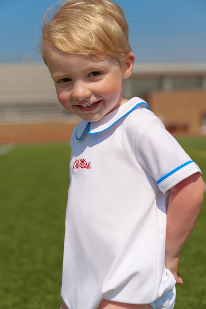 Beaufort Bonnet Ole Miss Short Sleeve Biltmore Bubble - Worth Avenue White