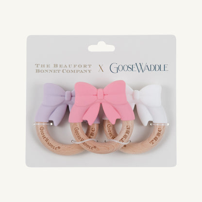 Beaufort Bonnet Bow Wooden & Silicone Teether (3-Pack) - Lauderdale Lavender