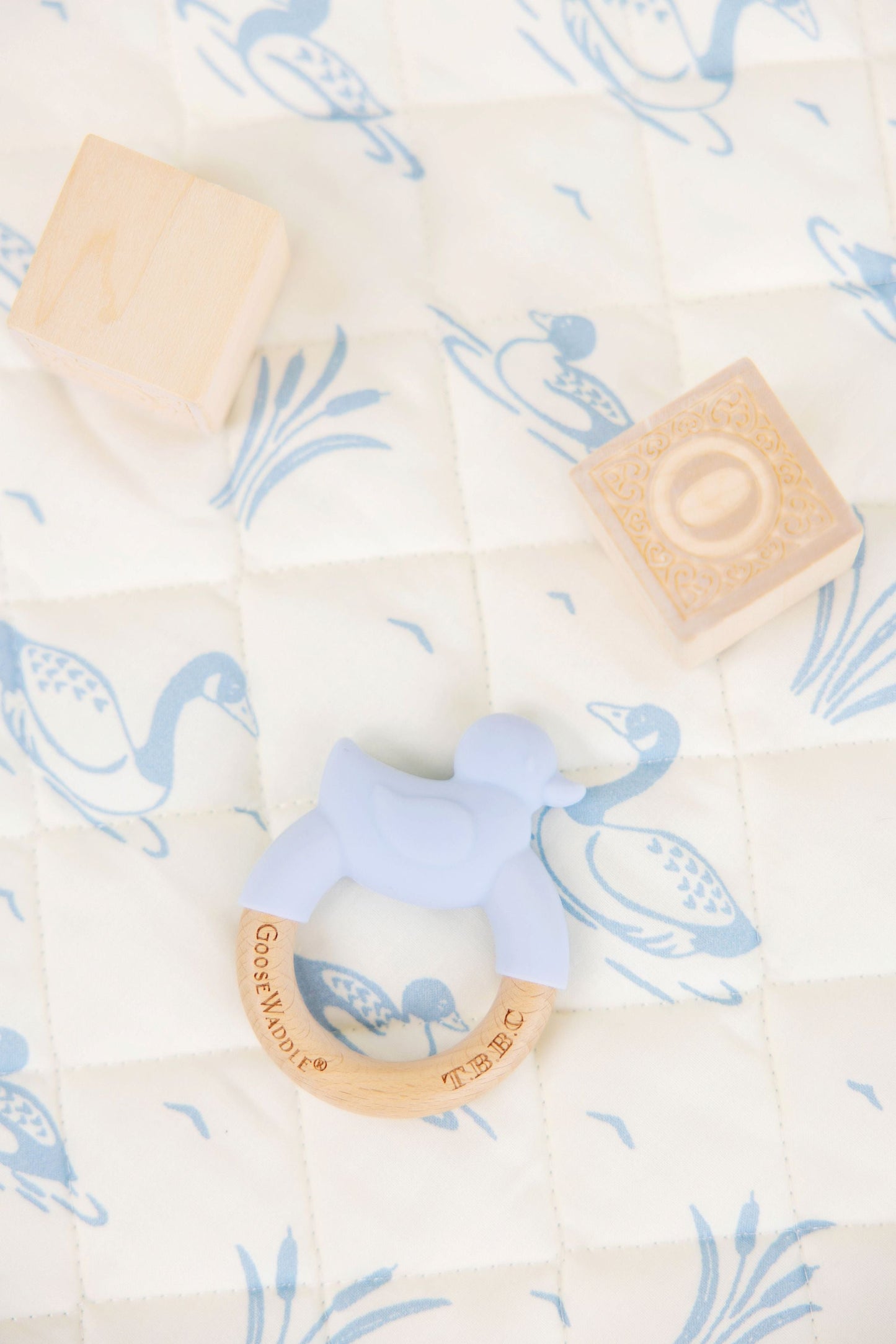 Beaufort Bonnet Duck Wooden & Silicone Teether - Buckhead Blue