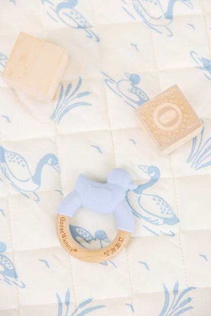 Beaufort Bonnet Duck Wooden & Silicone Teether - Buckhead Blue