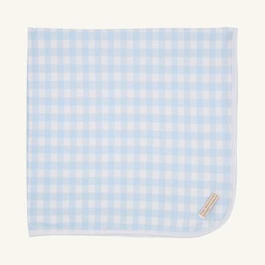 Beaufort Bonnet Baby Blanket - Buckhead Blue Gingham & Worth Avenue White