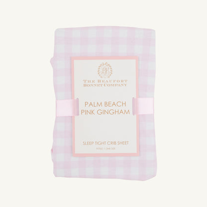 Beaufort Bonnet Sleep Tight Crib Sheet - Palm Beach Pink Gingham