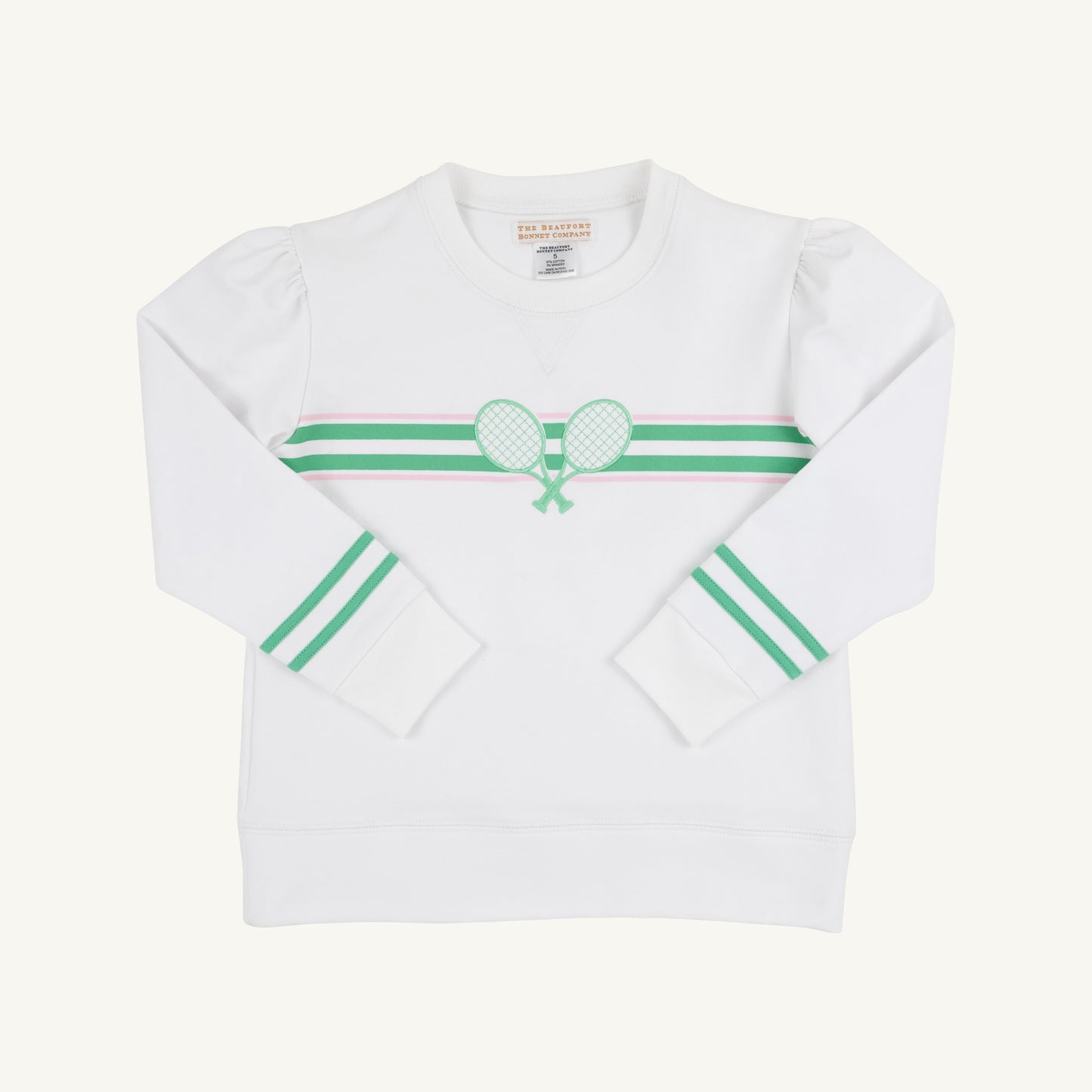 Beaufort Bonnet Puff Sleeve Cassidy Comfy Crewneck - Worth Avenue White