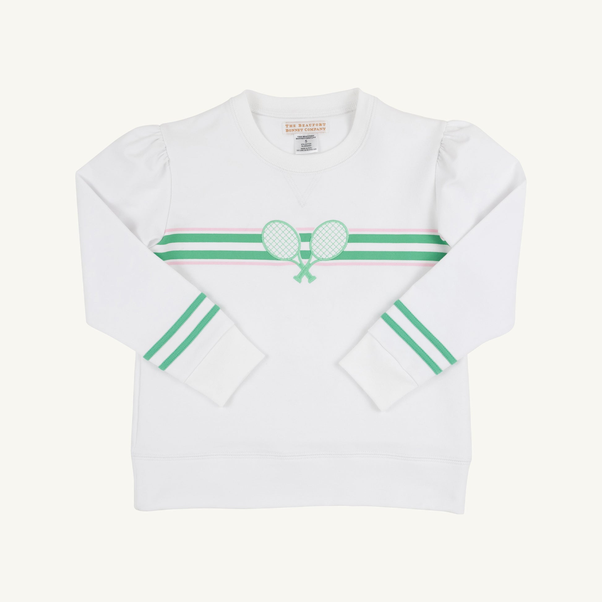 Beaufort Bonnet Puff Sleeve Cassidy Comfy Crewneck - Worth Avenue White