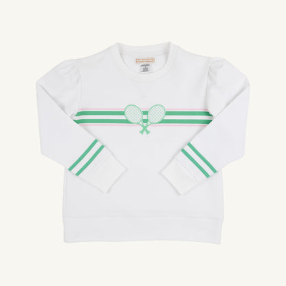 Beaufort Bonnet Puff Sleeve Cassidy Comfy Crewneck - Worth Avenue White