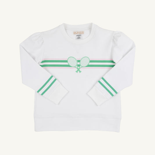Beaufort Bonnet Puff Sleeve Cassidy Comfy Crewneck - Worth Avenue White