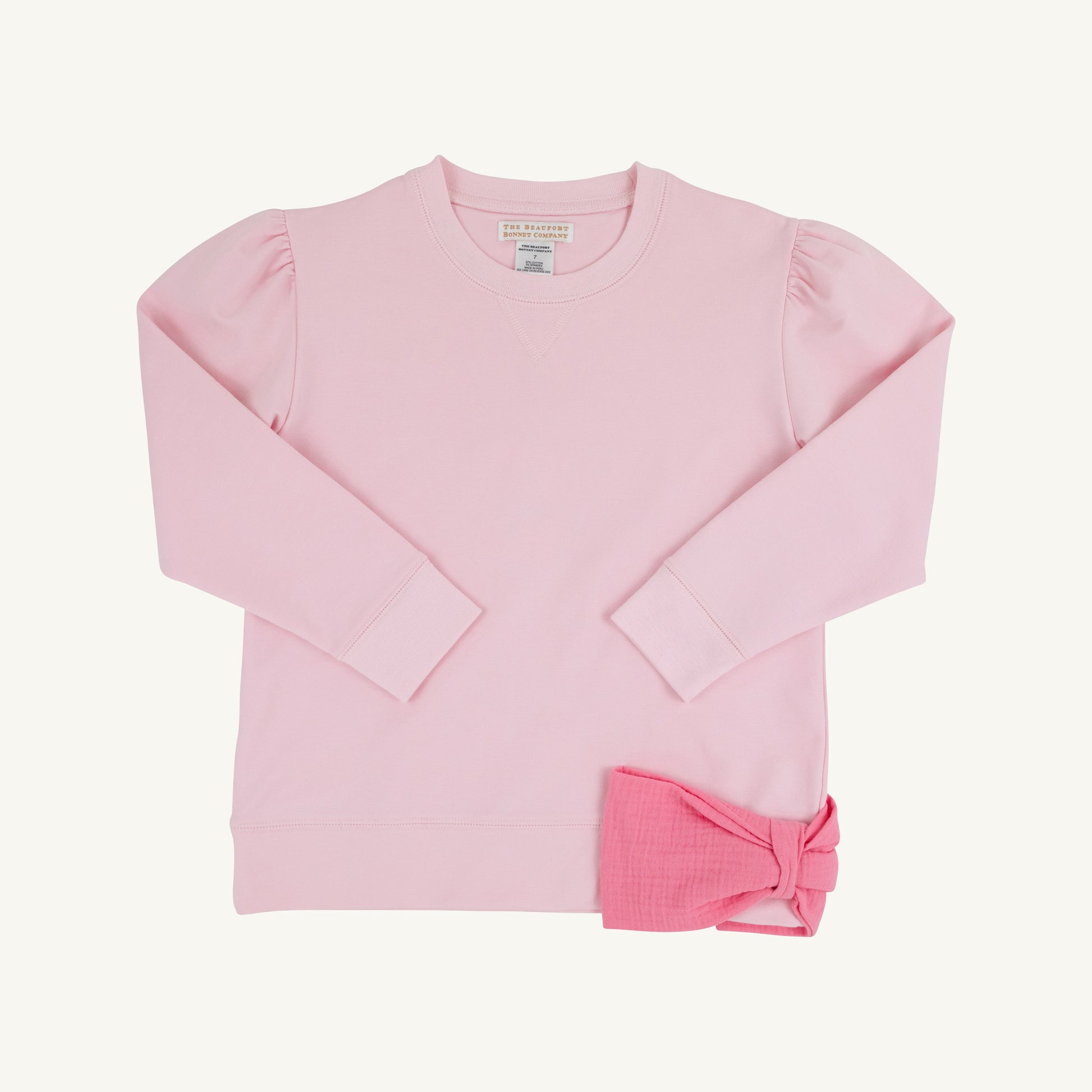 Beaufort Bonnet Puff Sleeve Cassidy Comfy Crewneck - Palm Beach Pink