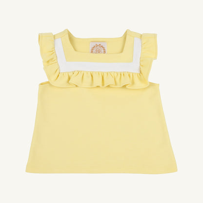 Beaufort Bonnet Darla Day Top - Lake Worth Yellow & Worth Avenue White