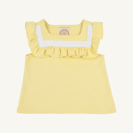Beaufort Bonnet Darla Day Top - Lake Worth Yellow & Worth Avenue White