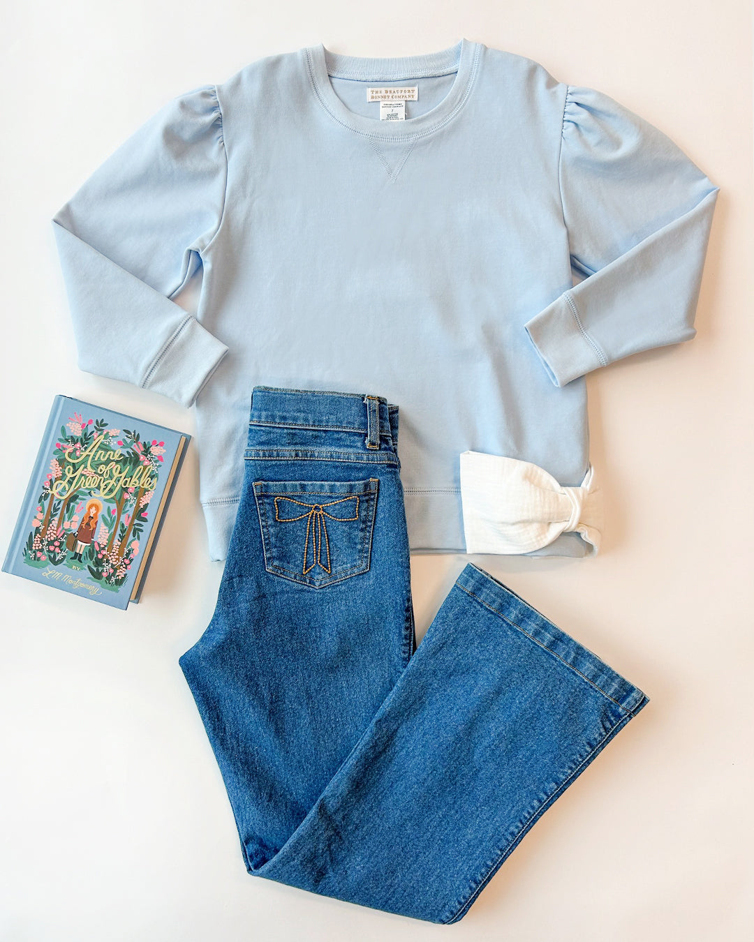Beaufort Bonnet Puff Sleeve Cassidy Comfy Crewneck - Beale Street Blue
