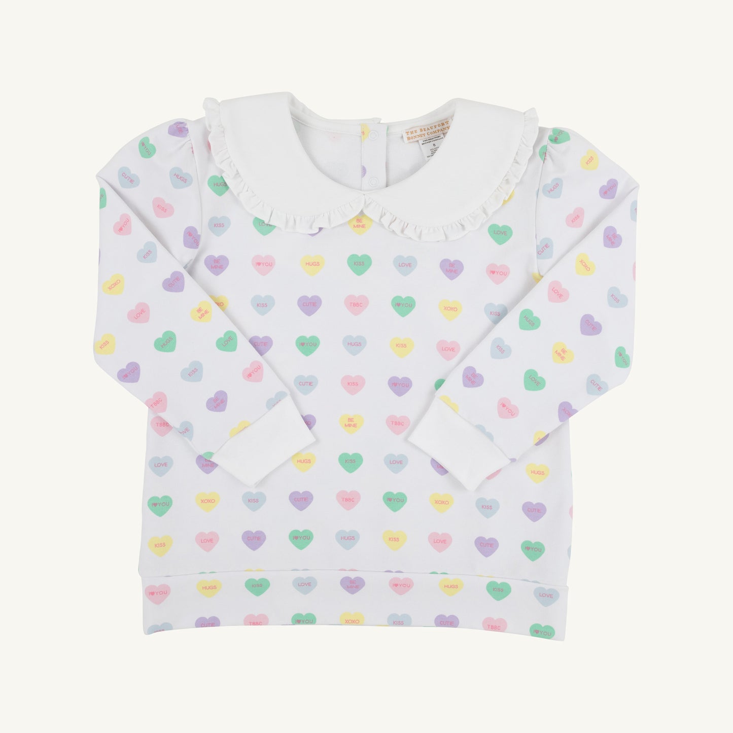 Beaufort Bonnet Maude's Ruffle Cassidy Comfy Crewneck - We Heart You (Palm B